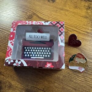 RARE- Taylor Swift | 'All Too Well' Typewriter Ornament and Two RED pins